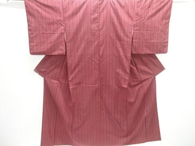 JAPANESE KIMONO / ANTIQUE TSUMUGI KIMONO / STRIPES WOVEN